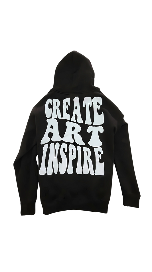 Black "Create Art Inspire"  Hoodie