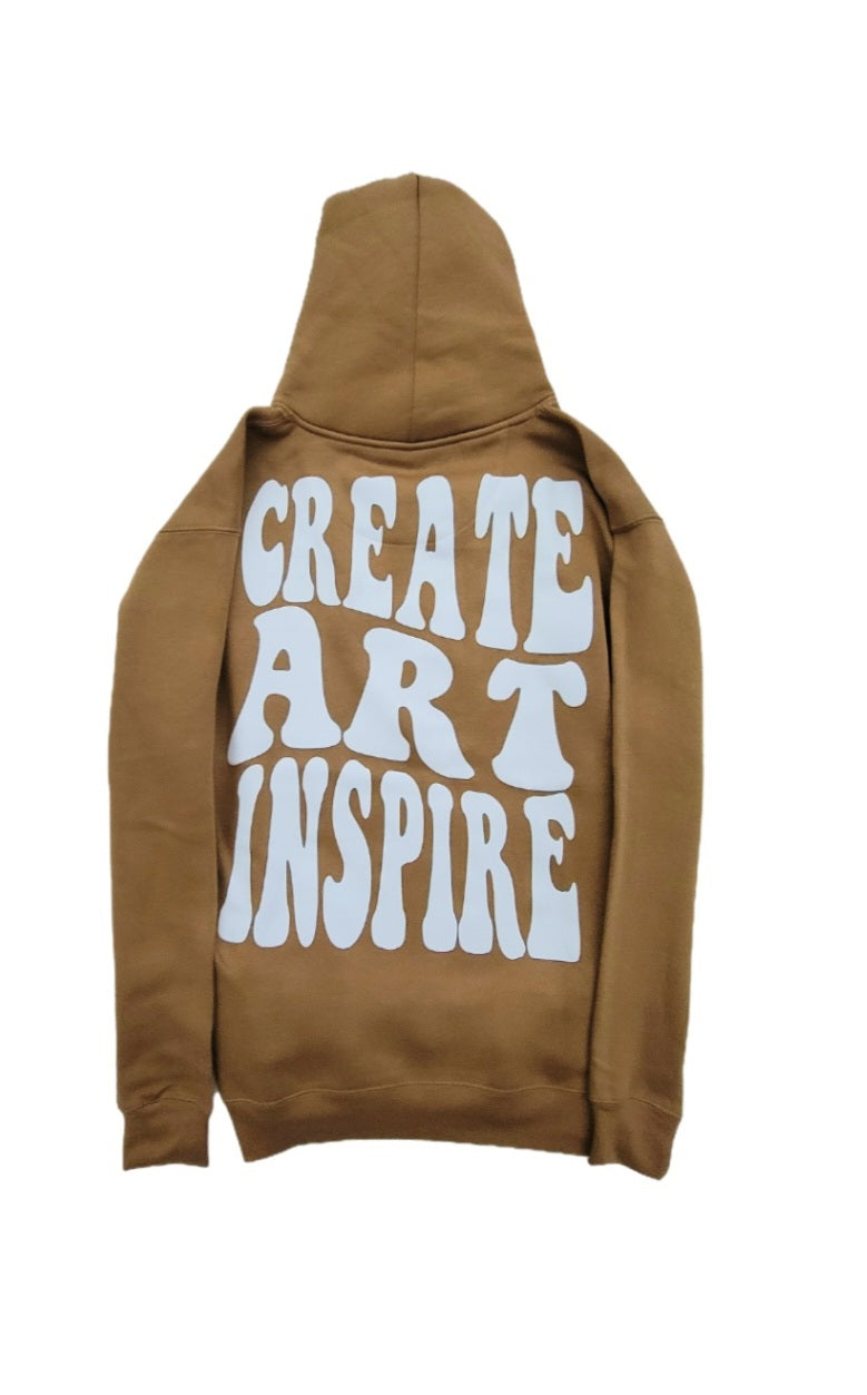 Brown "Create Art Inspire" Hoodie
