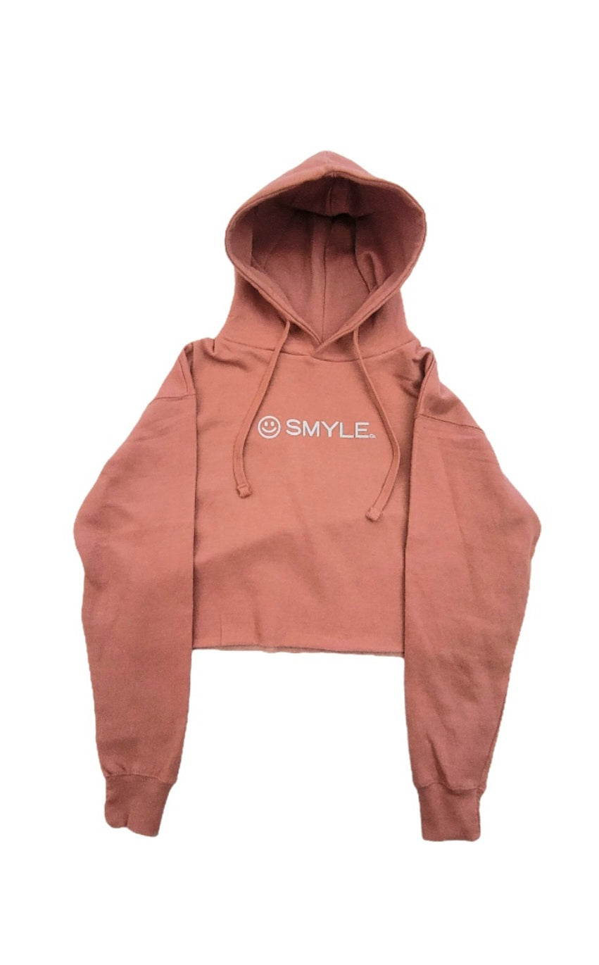 Rose Gold "Don't Forget to Smyle" Crop-Top Hoodie