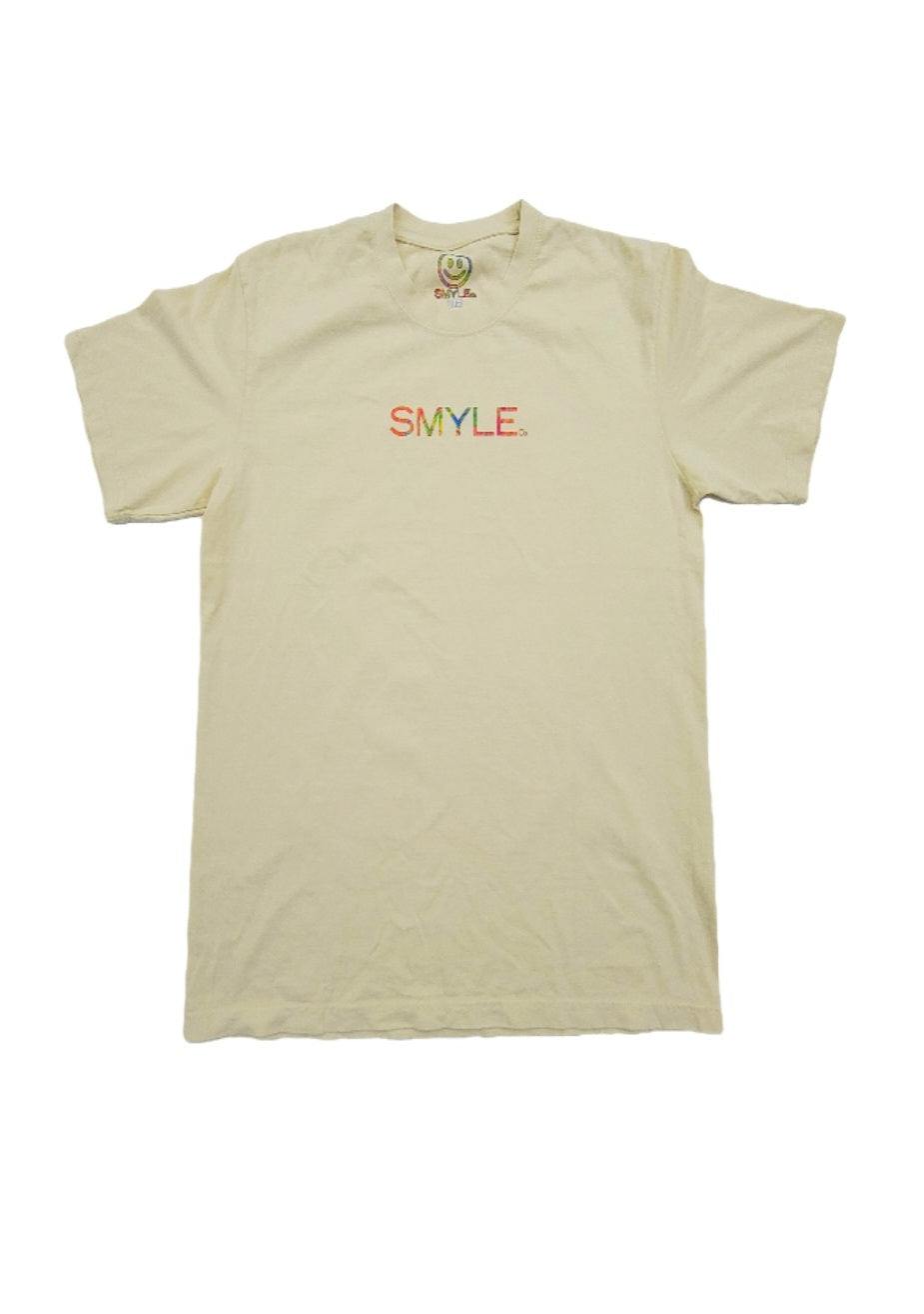 Cream shirt/ Rainbow logo