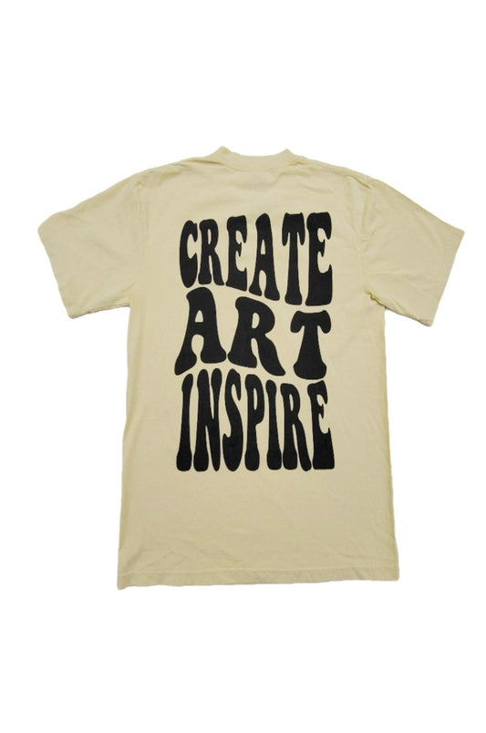 Cream  "Create Art Inspire" T-Shirt
