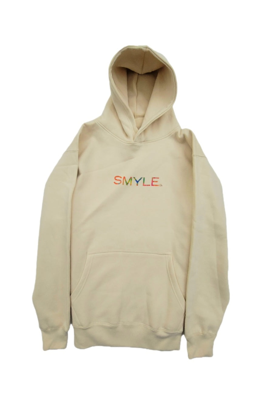 Cream Smyle Hoodie w/ Rainbow Smyle "Create Art Inspire" Print