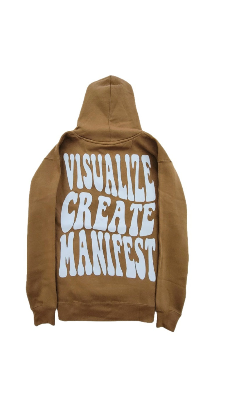 Brown "Visualize Create Manifest" Hoodie